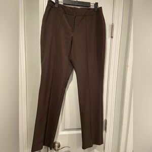 Worthington Size 8 Curvy Fit Brown Zip Up Front Seam Zip Pocket Trousers Pants